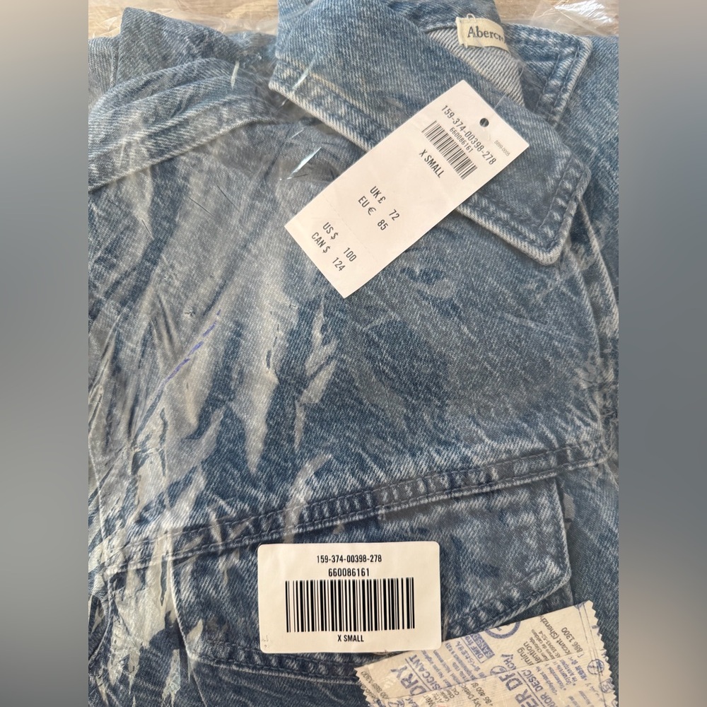 Abercrombie & Fitch Denim Shirt Dress XS Medium Wash Button Front Mini NWT - Picture 7 of 10